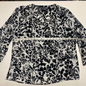 Karl Lagerfeld Monochrome Floral Blouse